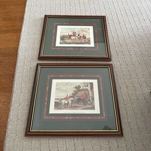 Framed fox hunt prints